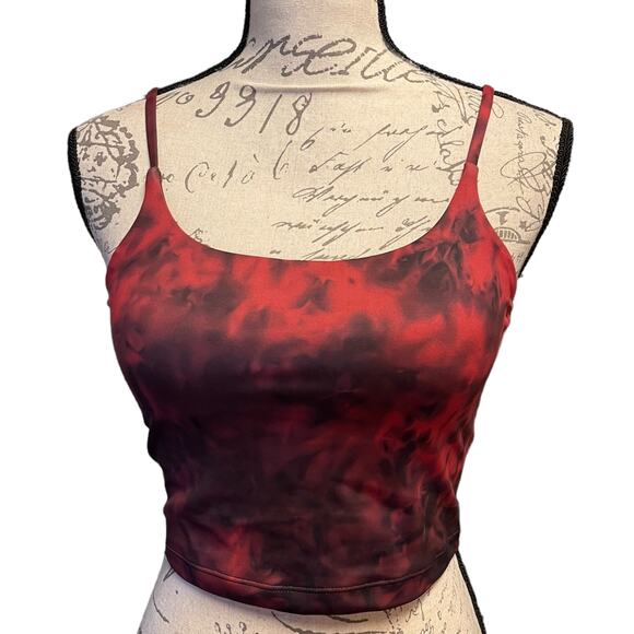 Oalka Red Black Tie Dye Workout Strap Sports Tank Bra Size Small - Picture 1 of 2